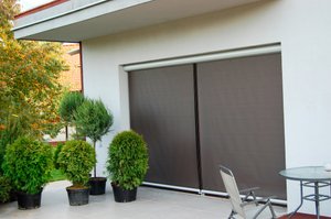 brown outdoor roller blinds