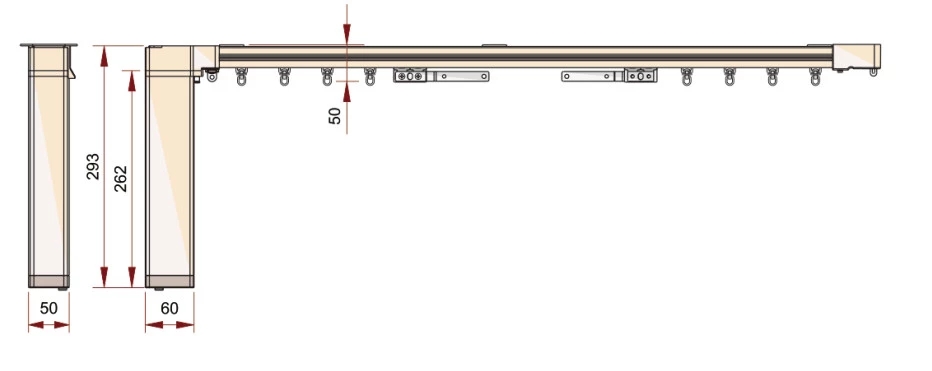 Keco electric curtain motor KA60Q-A for automatic drapery with remote controlling drapery controller and electric curtain rail