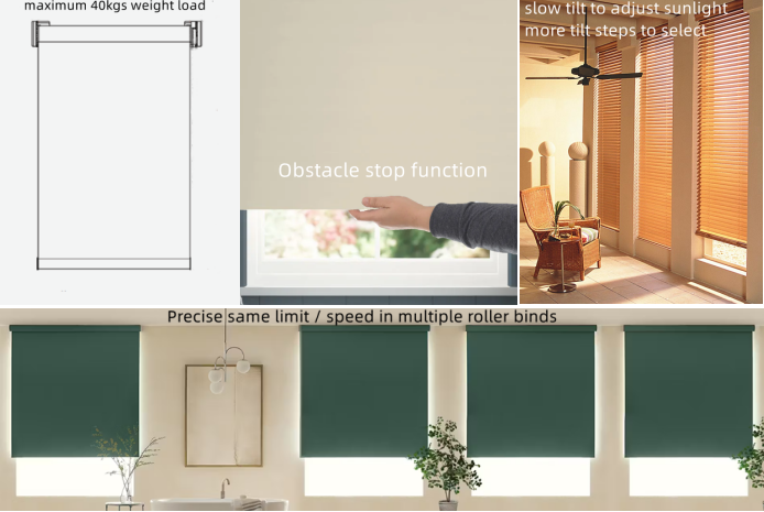 KECO Ultra Quiet DC Tubular Motor for Windproof Blind and Venetian Blind with Tuya Wifi and Remote Controlling